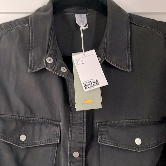 NWT H&M black washed denim shirt dress - Picture 2 of 4